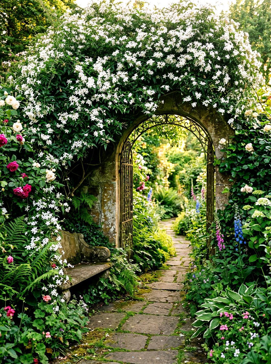 Secret Garden Privacy Archway - 30 trellis privacy ideas