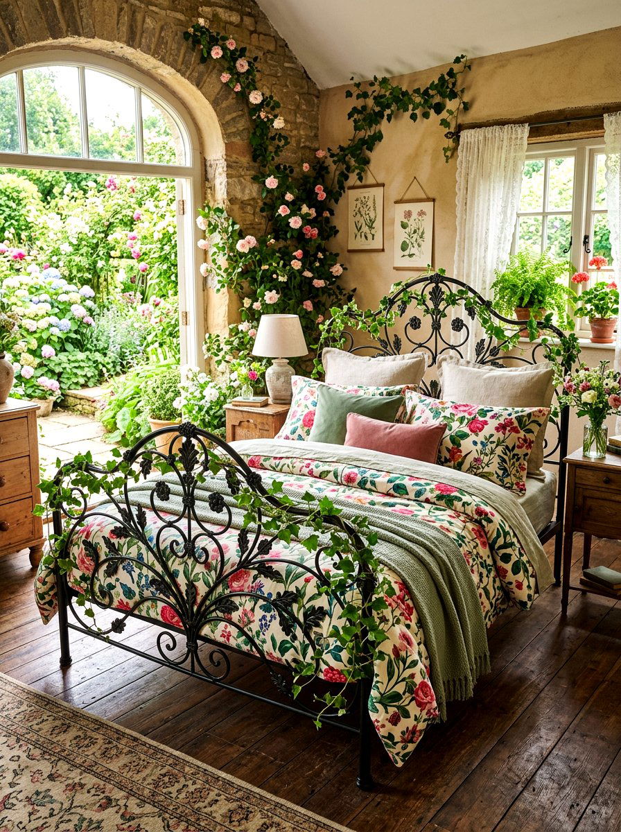 Secret Garden Wrought Iron Bed - 30 storybook bedroom ideas