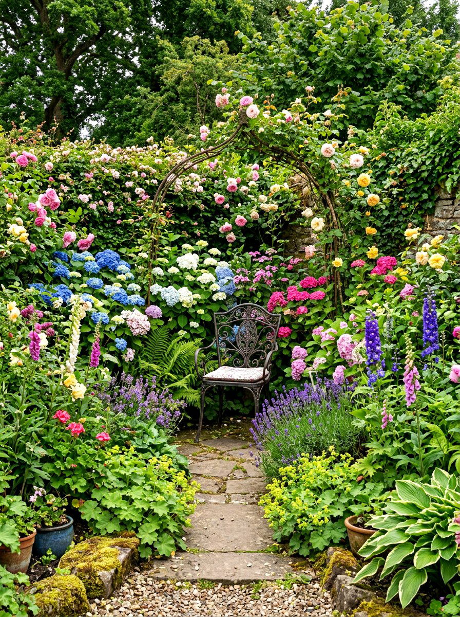 Secret Hidden Seating Garden - 30 cottage garden ideas