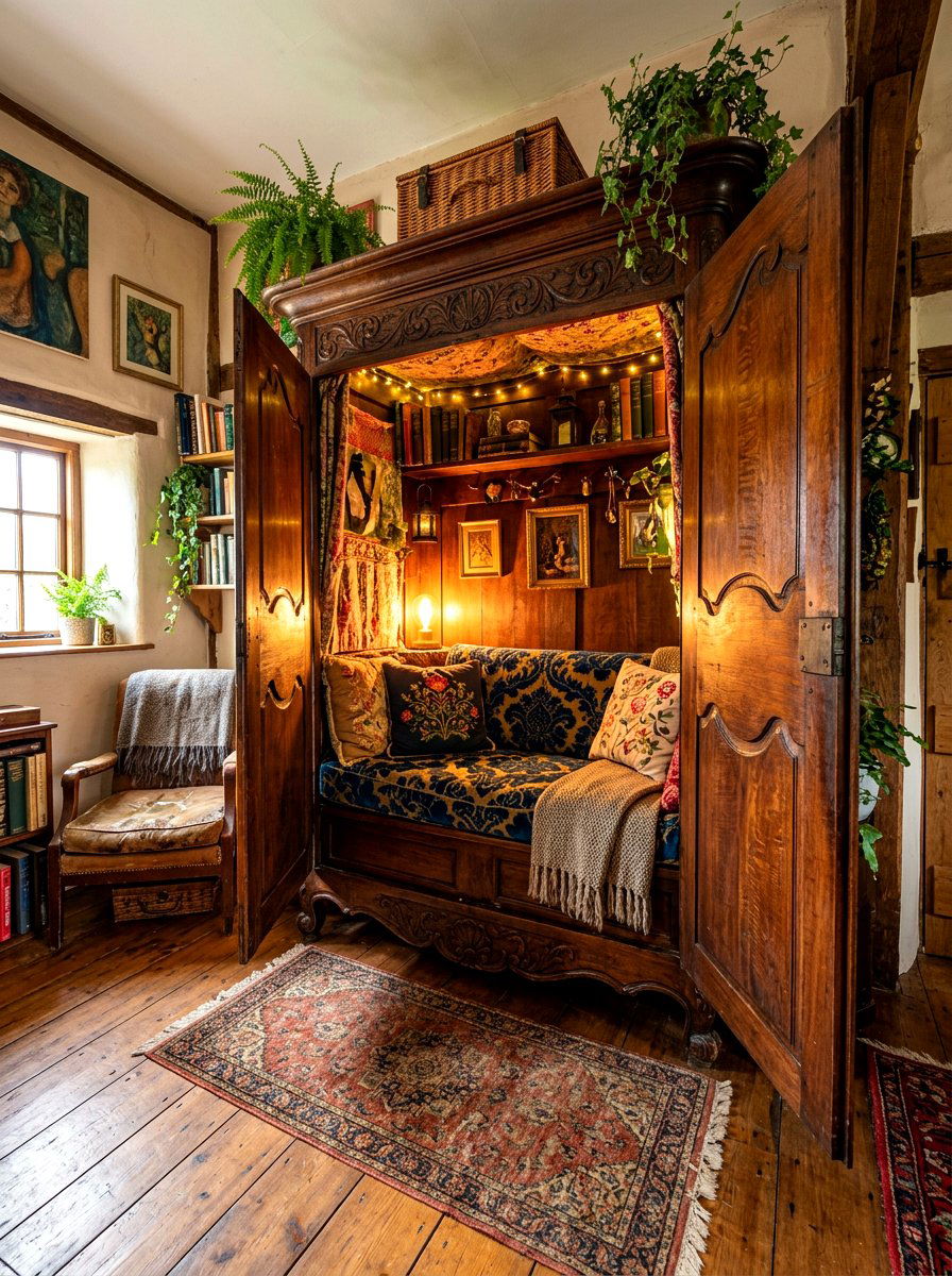 Secret Wardrobe Nook - 30 kids reading nook ideas
