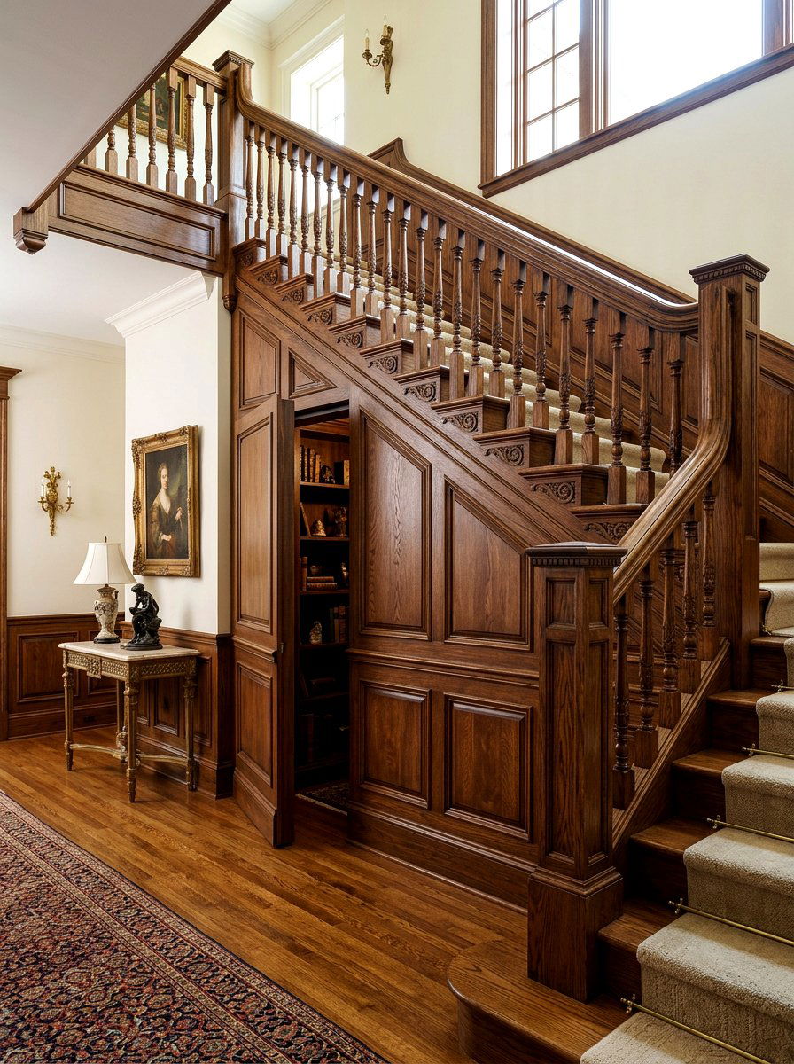 Secret door under stairs - 30 stair nook decor ideas