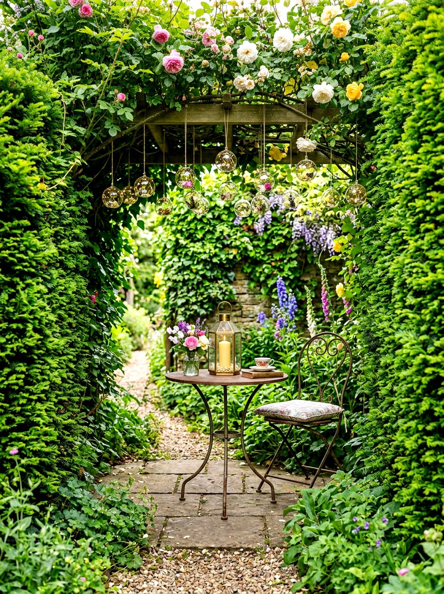 Secret garden alcove dining - 30 candlelit patio dinner ideas