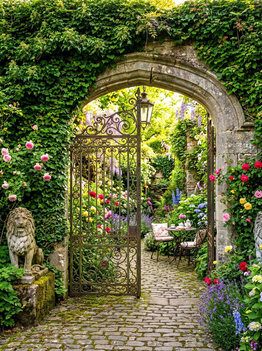 Secret garden gate entrance - 30 courtyard house entry ideas