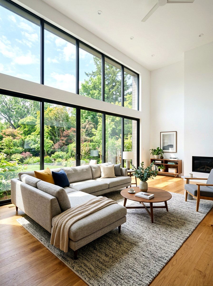 Sectional Under Window In Bright Living Room - 30 sectional layout ideas