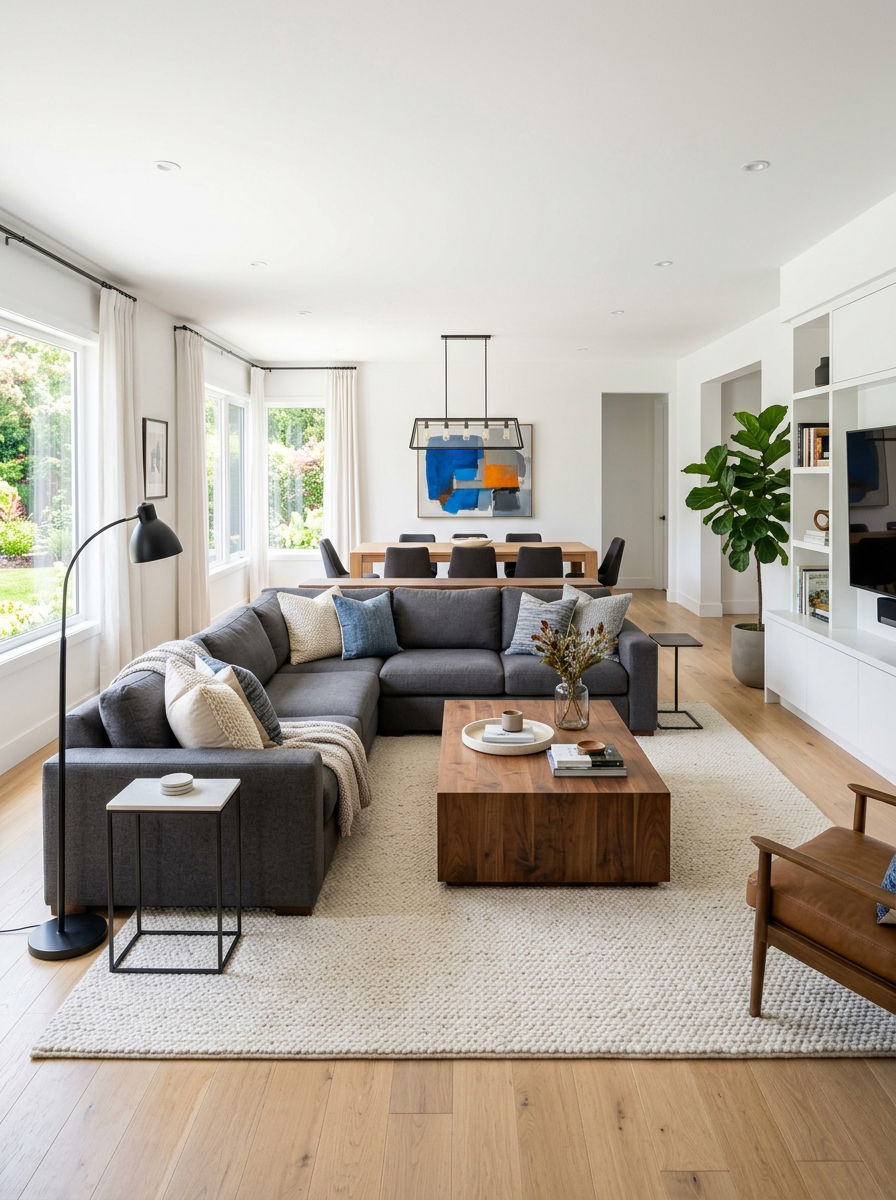 Sectional sofa layout living room - 30 no fireplace living room ideas