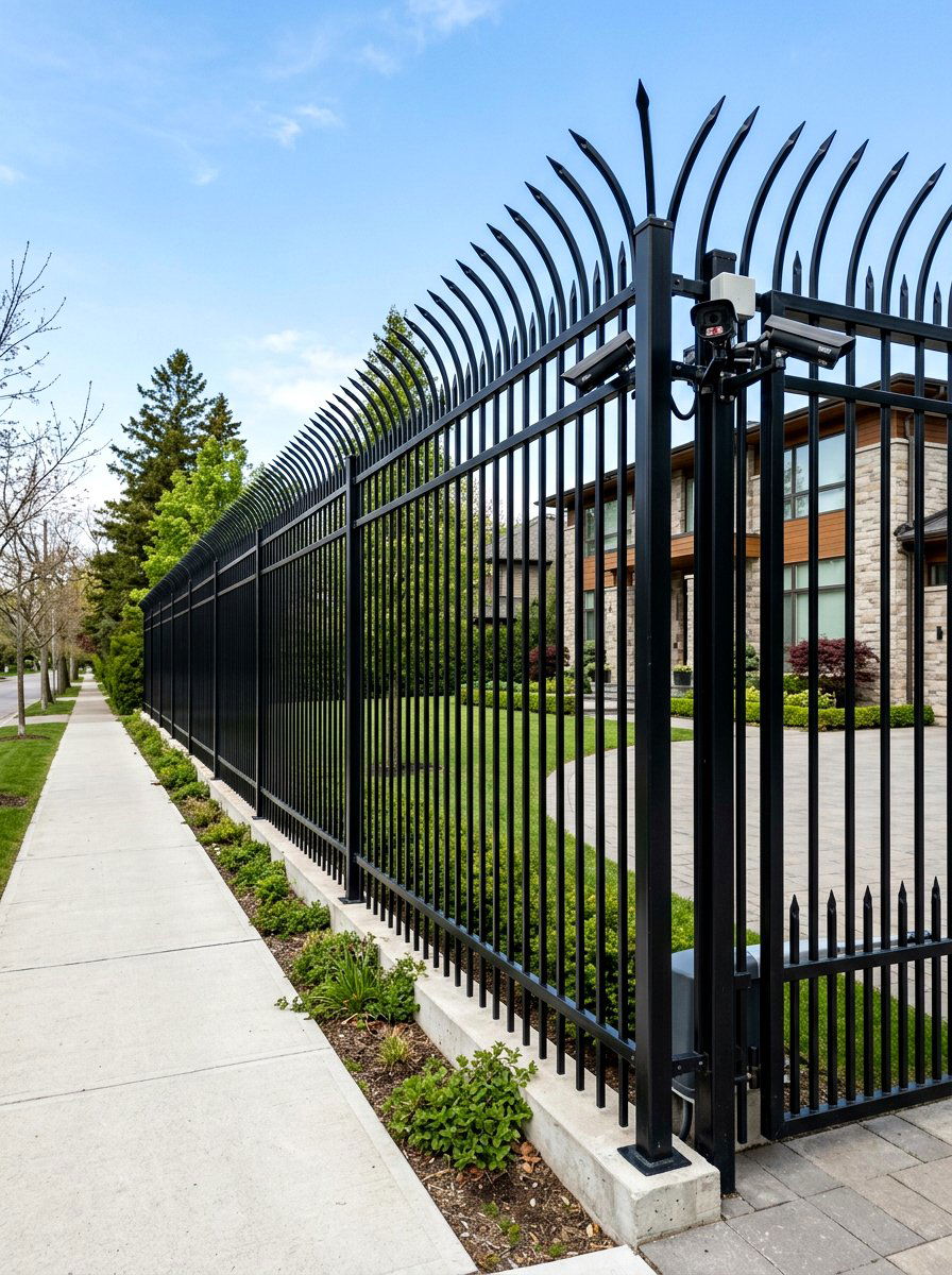 Security Spiked Metal Fence - 30 metal fence ideas