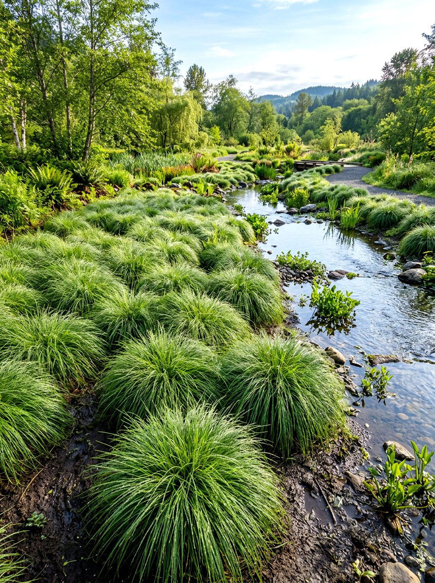 Sedge Grass - 30 erosion control landscaping ideas