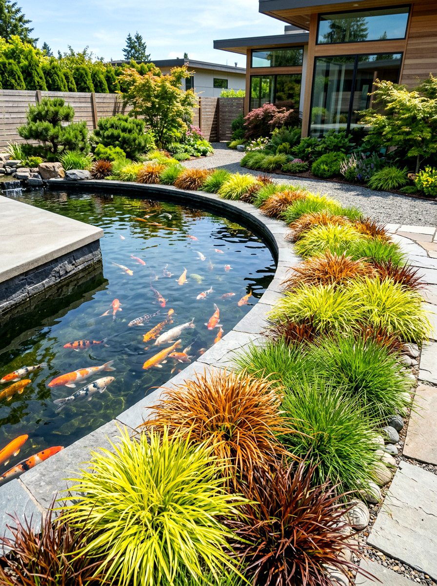 Sedge Pond Edge Planting - 30 pond edge planting ideas
