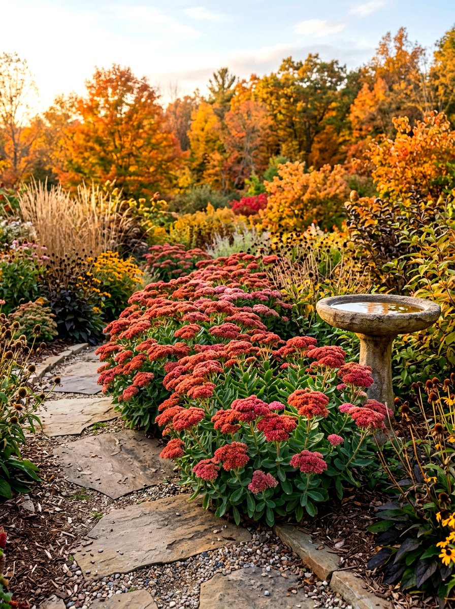 Sedum Autumn Joy Patch - 30 butterfly garden ideas