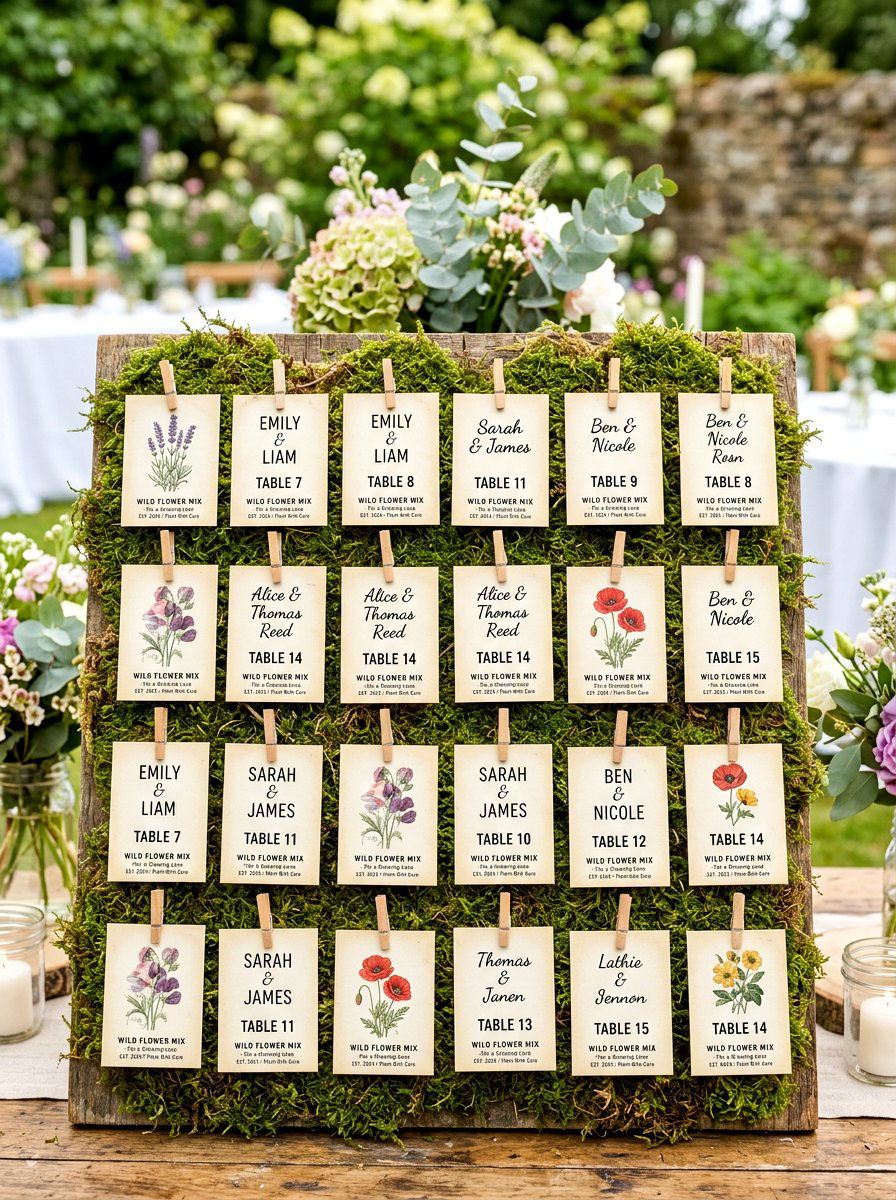 Seed Packet Escort Card - 30 cottage garden wedding ideas