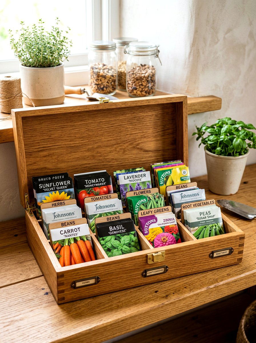 Seed Packet Storage - 30 garden shed storage ideas