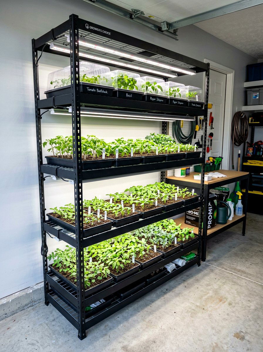 Seed Starting Station - 30 garage gardening station ideas
