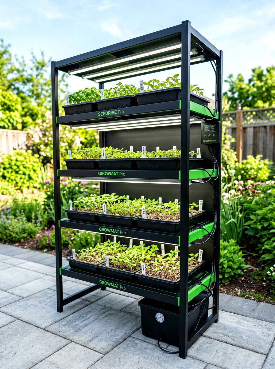 Seed Starting Station - 30 greenhouse shelving layout ideas