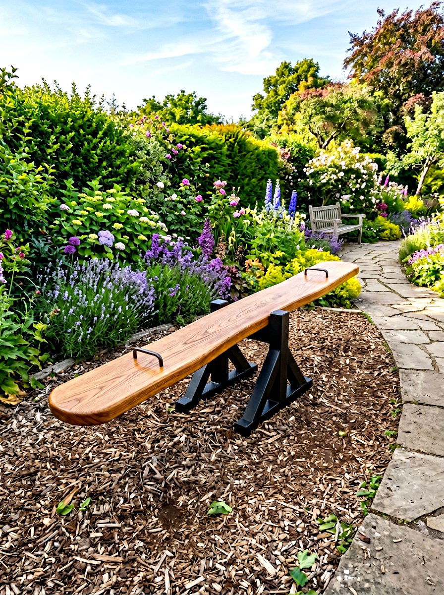 Seesaw Balance Board - 30 backyard obstacle course ideas