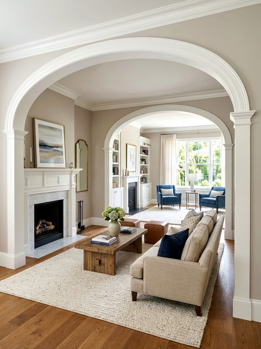 Segmental Arch Between Living Rooms - 30 arched doorway ideas
