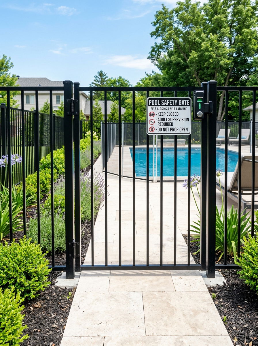 Self Closing Pool Gate - 30 pool gate ideas