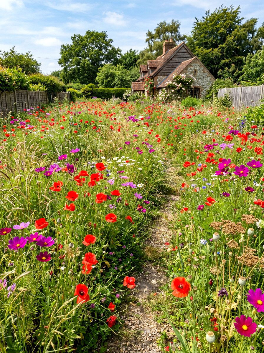 Self Seeding Garden - 30 meadow style backyard ideas