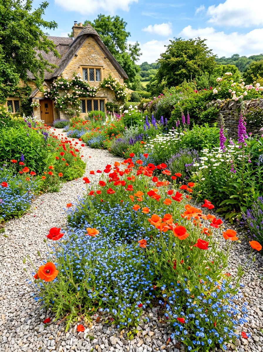 Self Seeding Natural Garden - 30 cottage garden ideas
