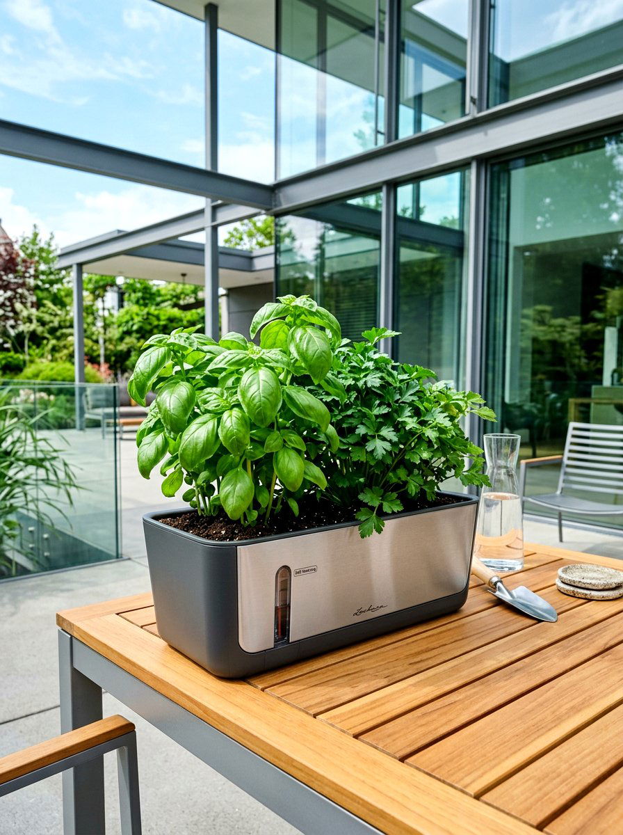 Self Watering Herb Planter - 30 patio herb garden ideas