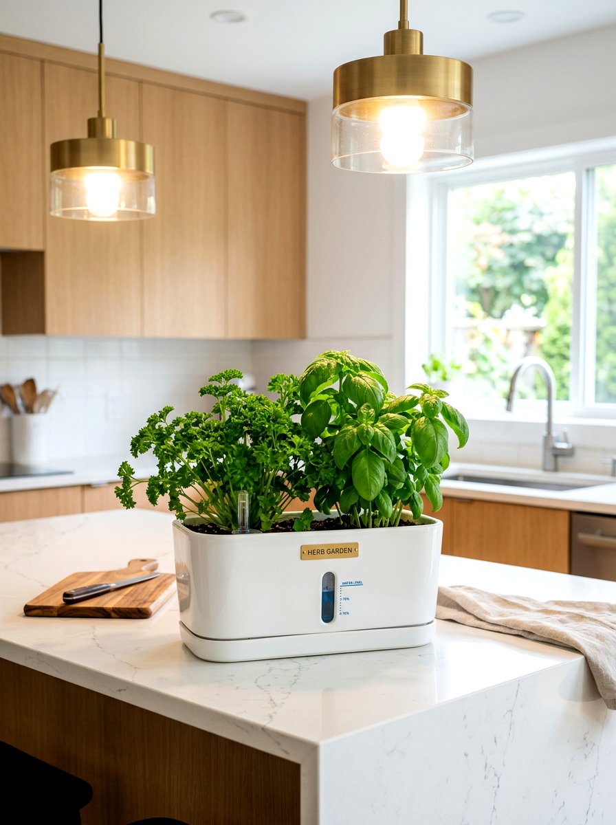 Self Watering Herb Planter - 30 container herb garden ideas