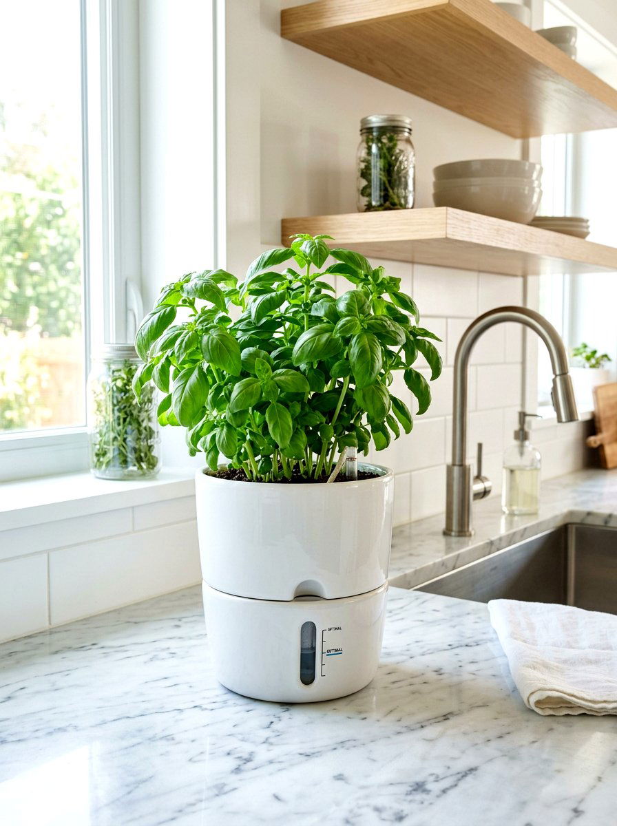 Self Watering Herb Pot - 30 modern herb garden ideas