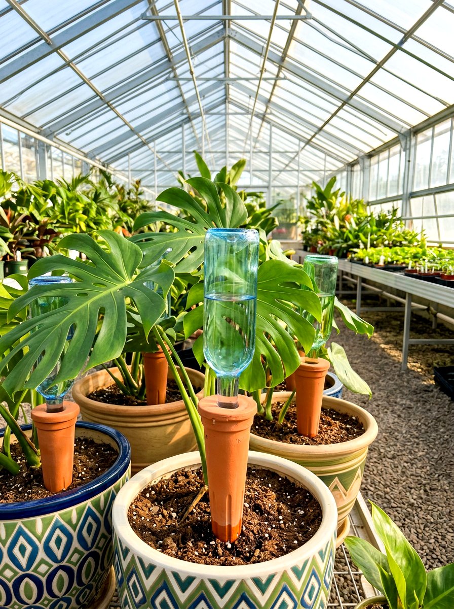 Self Watering Plant Spike - 30 greenhouse watering setup ideas