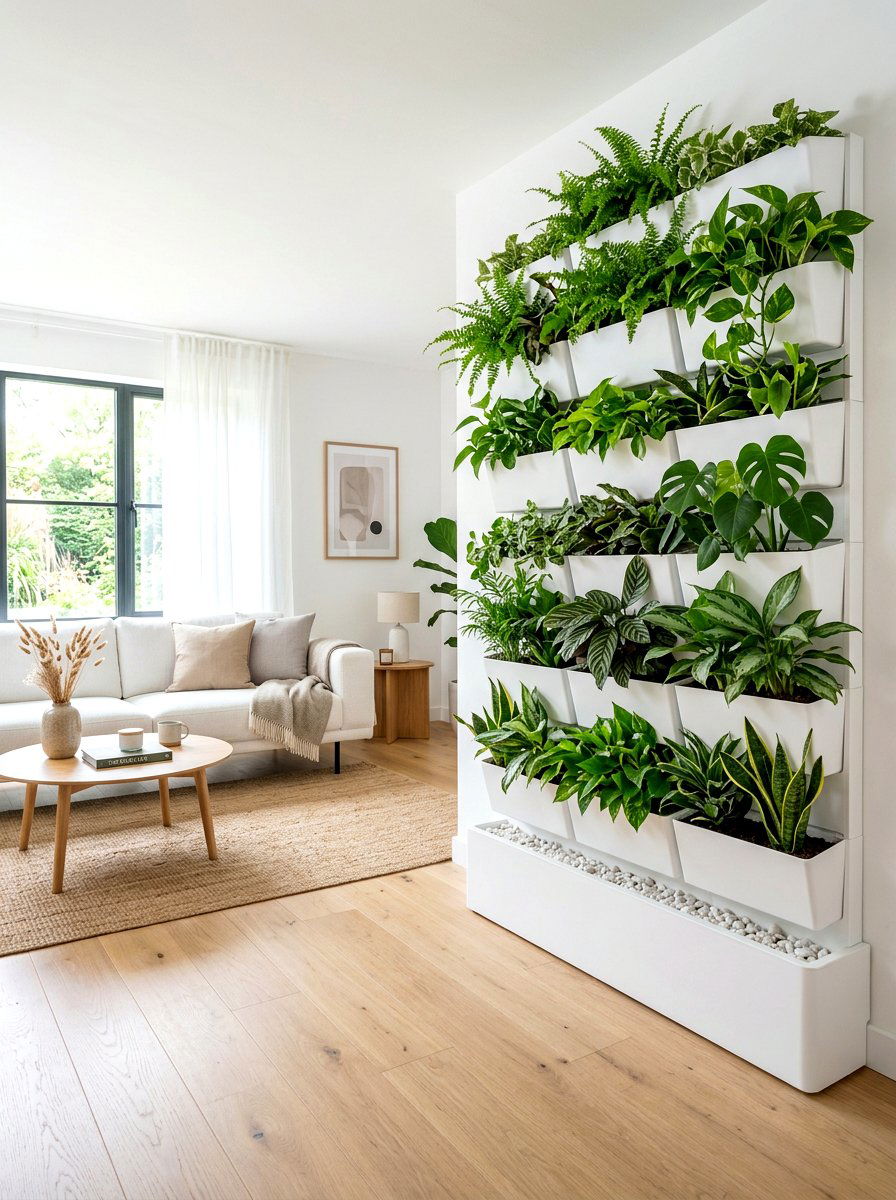 Self Watering Plant Wall - 30 living room plant wall ideas