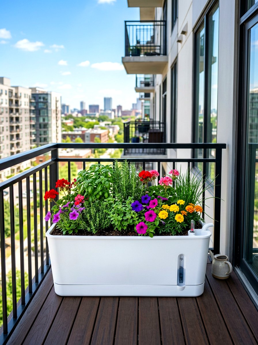 Self Watering Planter - 30 low maintenance patio garden ideas