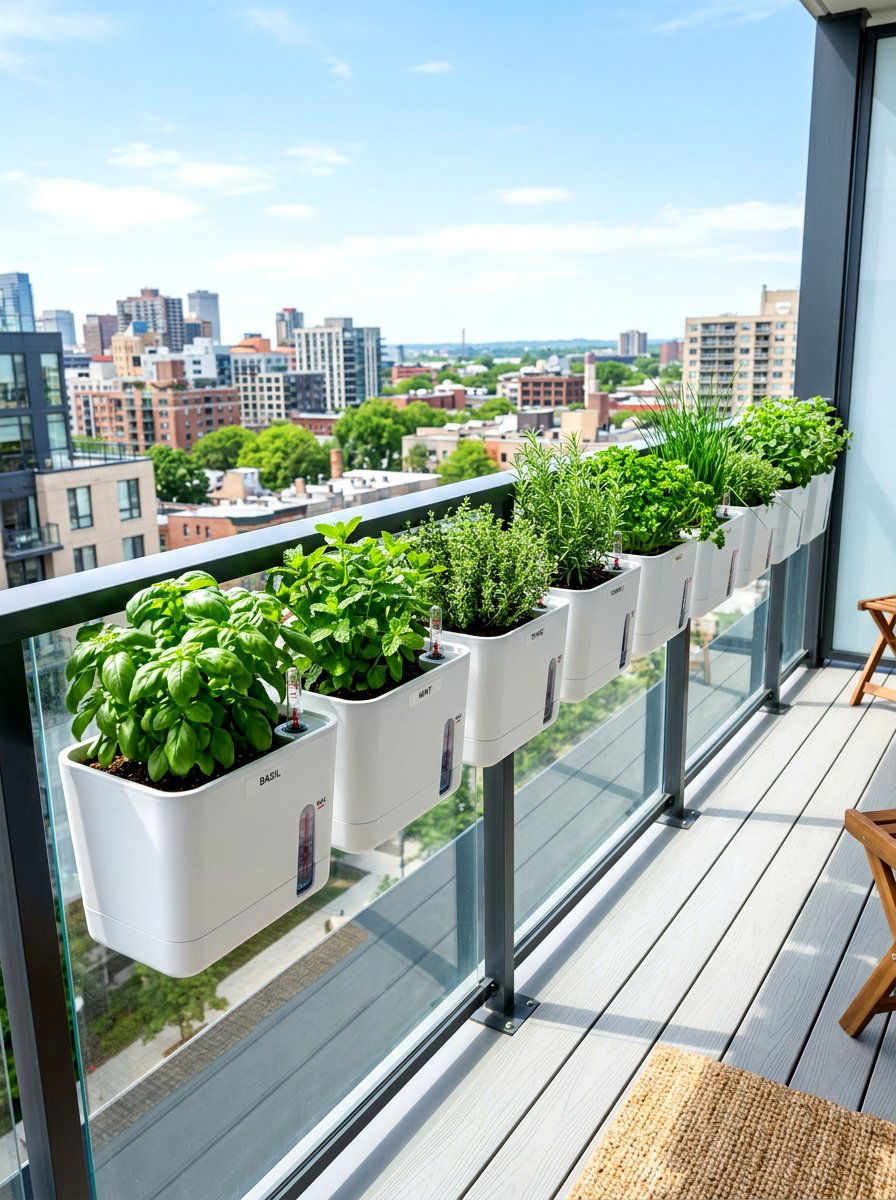Self Watering Planter System - 30 condo balcony garden ideas
