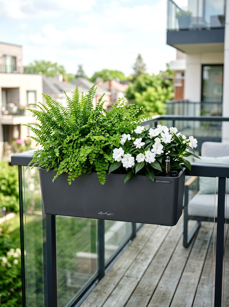 Self Watering Railing Box - 30 deck railing planter ideas