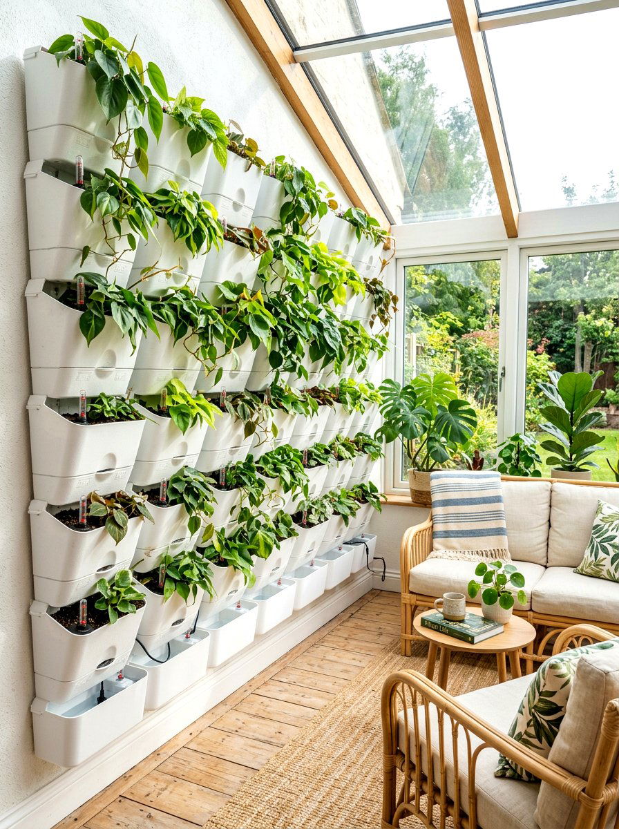 Self Watering Wall - 30 wall garden planter ideas