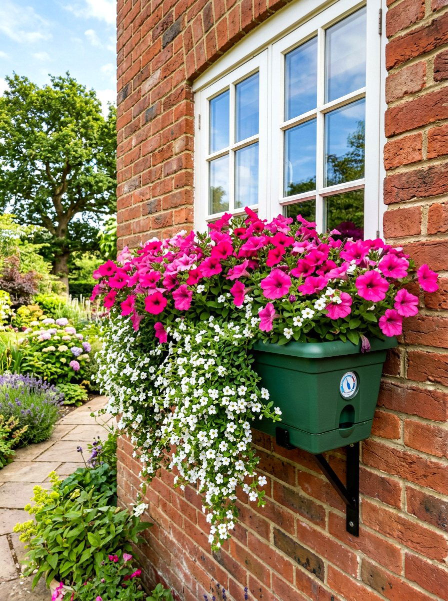 Self Watering Window Box - 30 exterior flower box ideas
