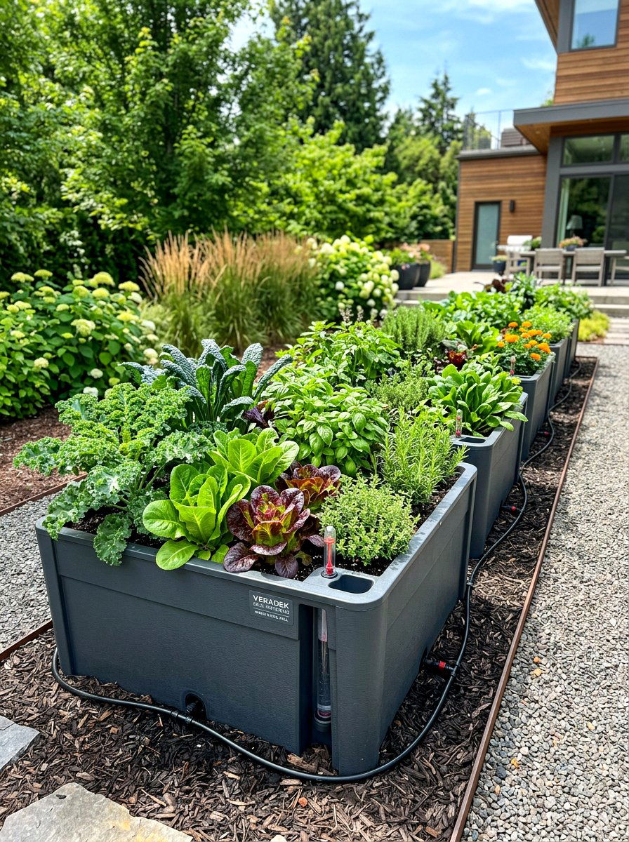 Self watering garden beds - 30 kitchen garden backyard ideas