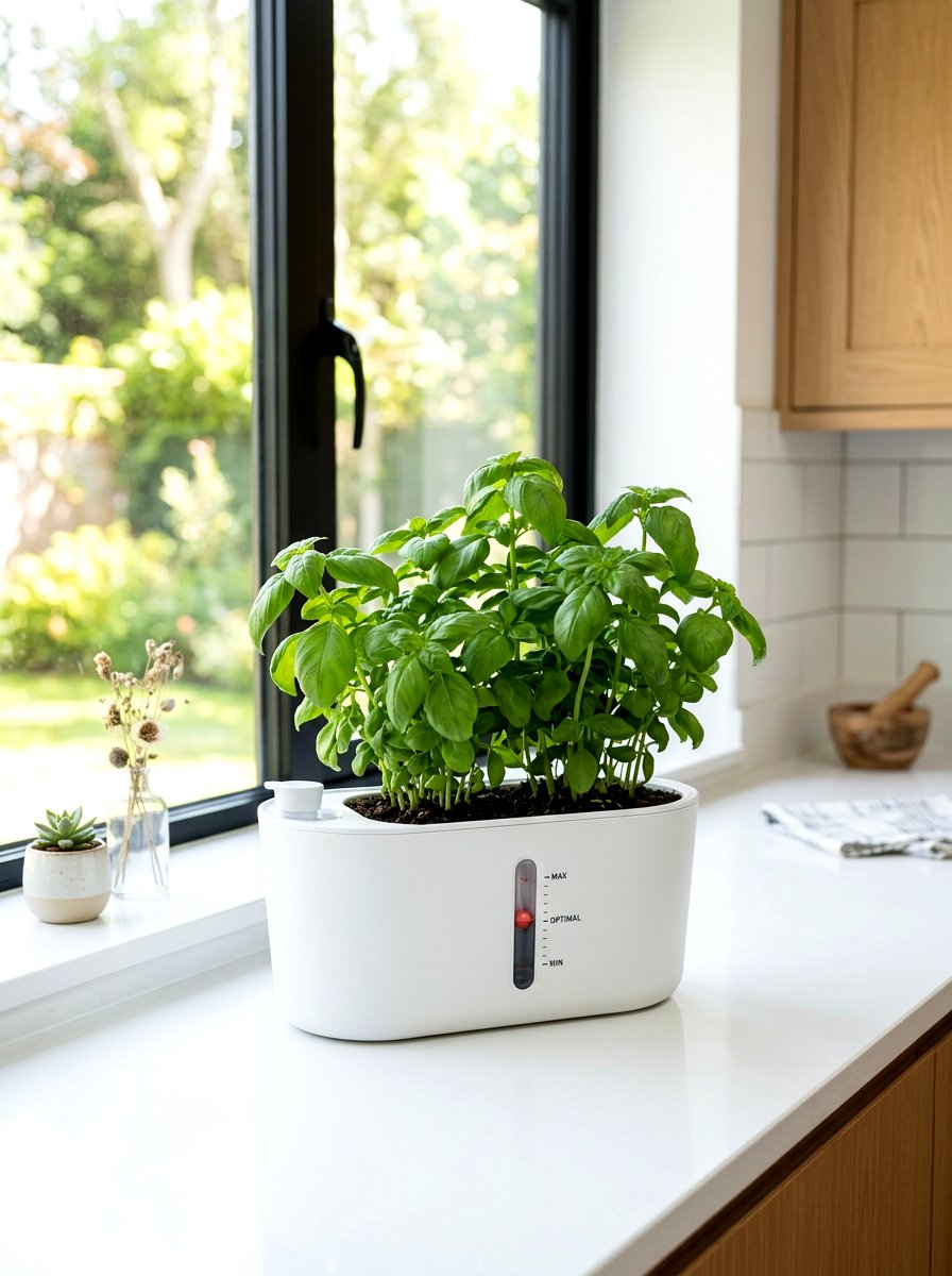 Self watering herb planter - 30 windowsill herb garden ideas