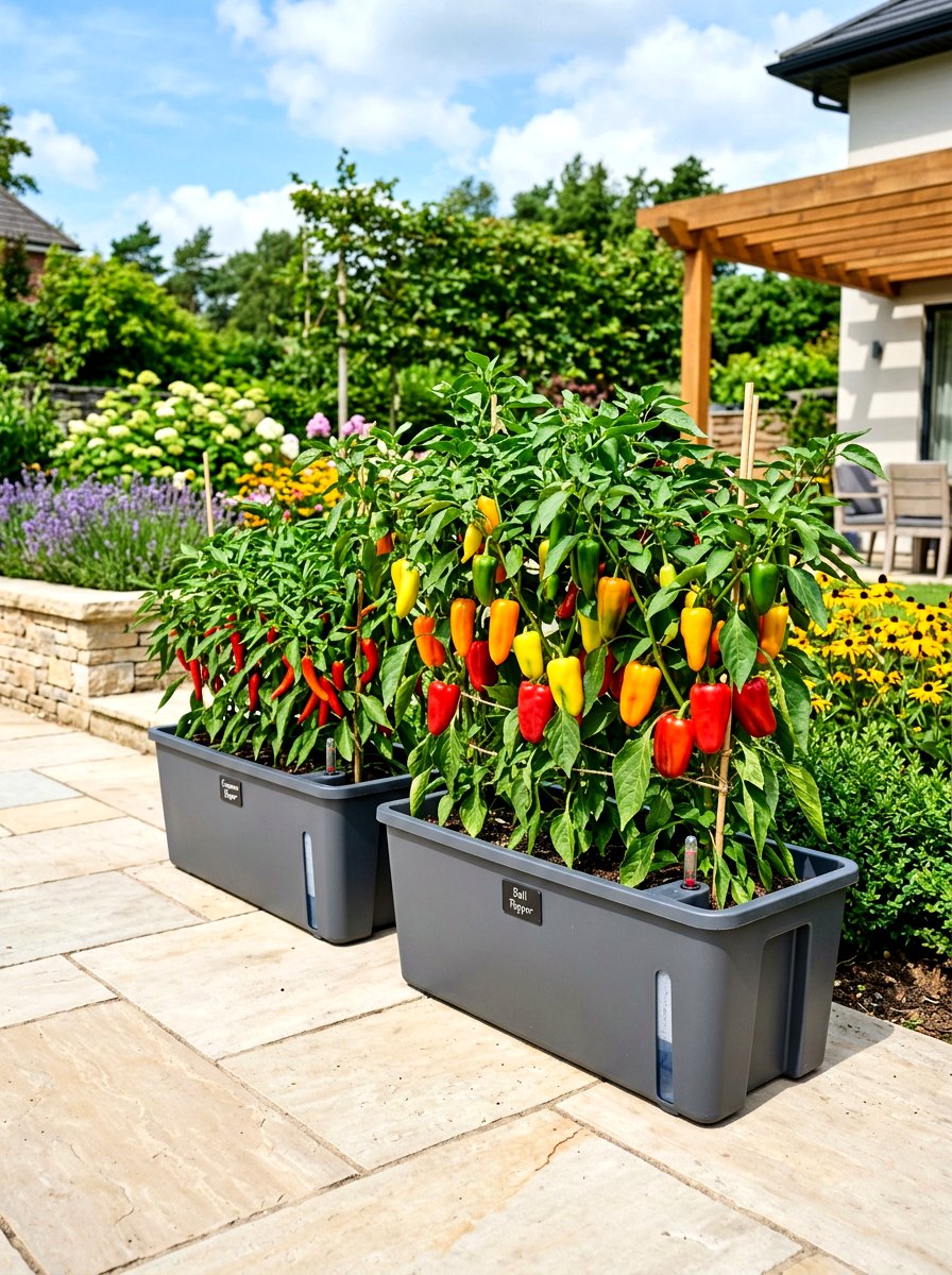 Self watering planter - 30 patio vegetable garden ideas