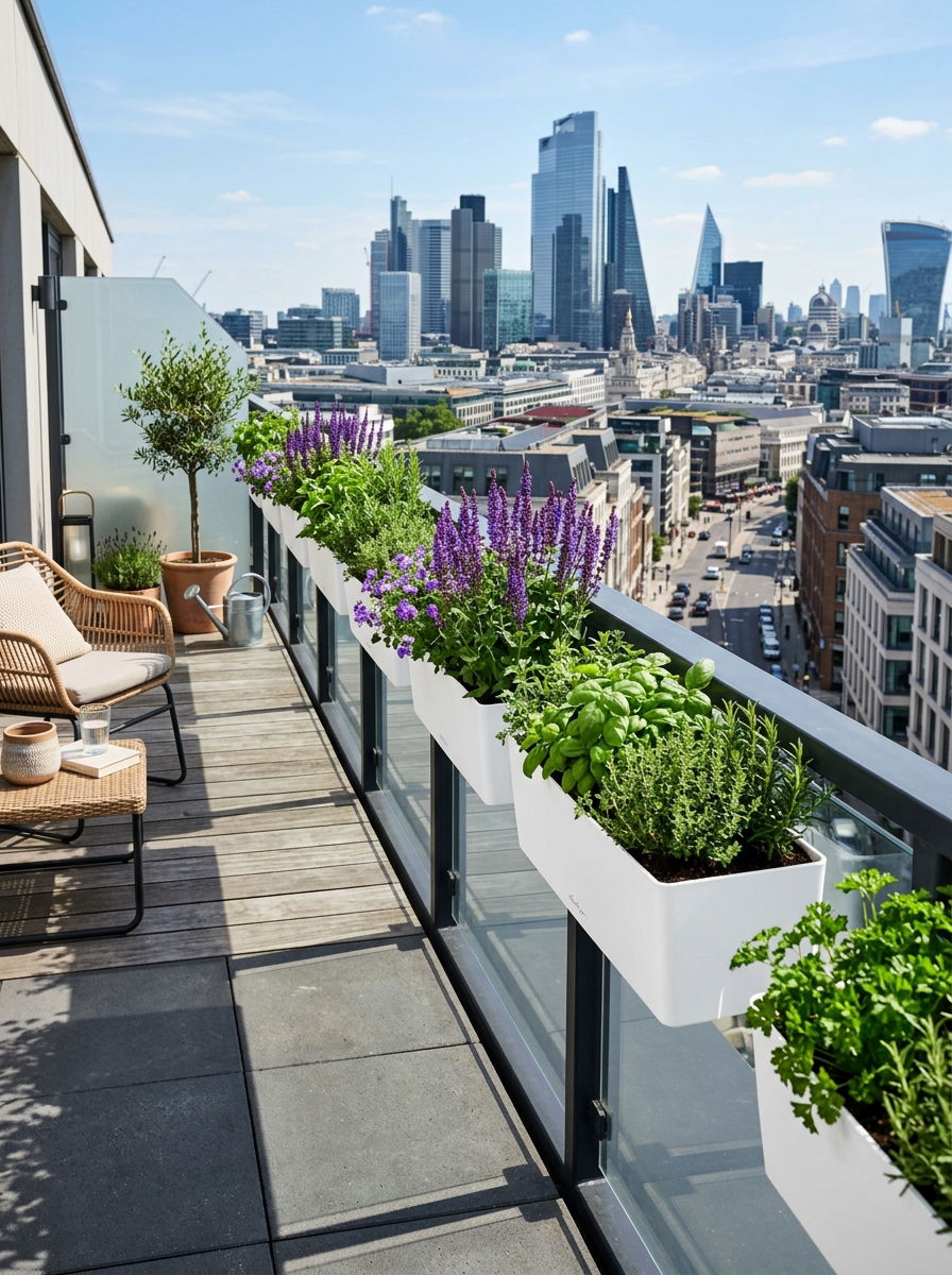 Self watering railing planter - 30 railing planter ideas