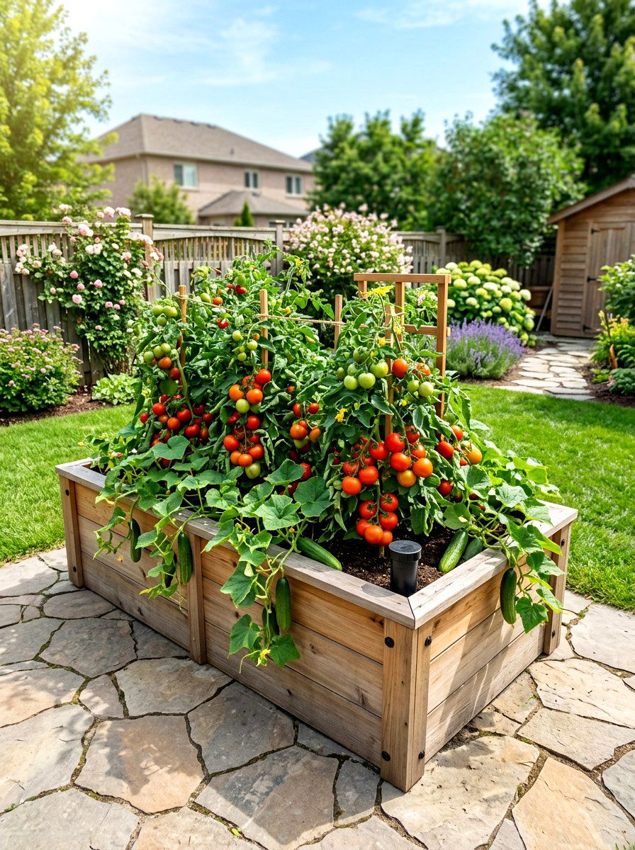 Self watering raised bed - 30 vegetable garden watering ideas