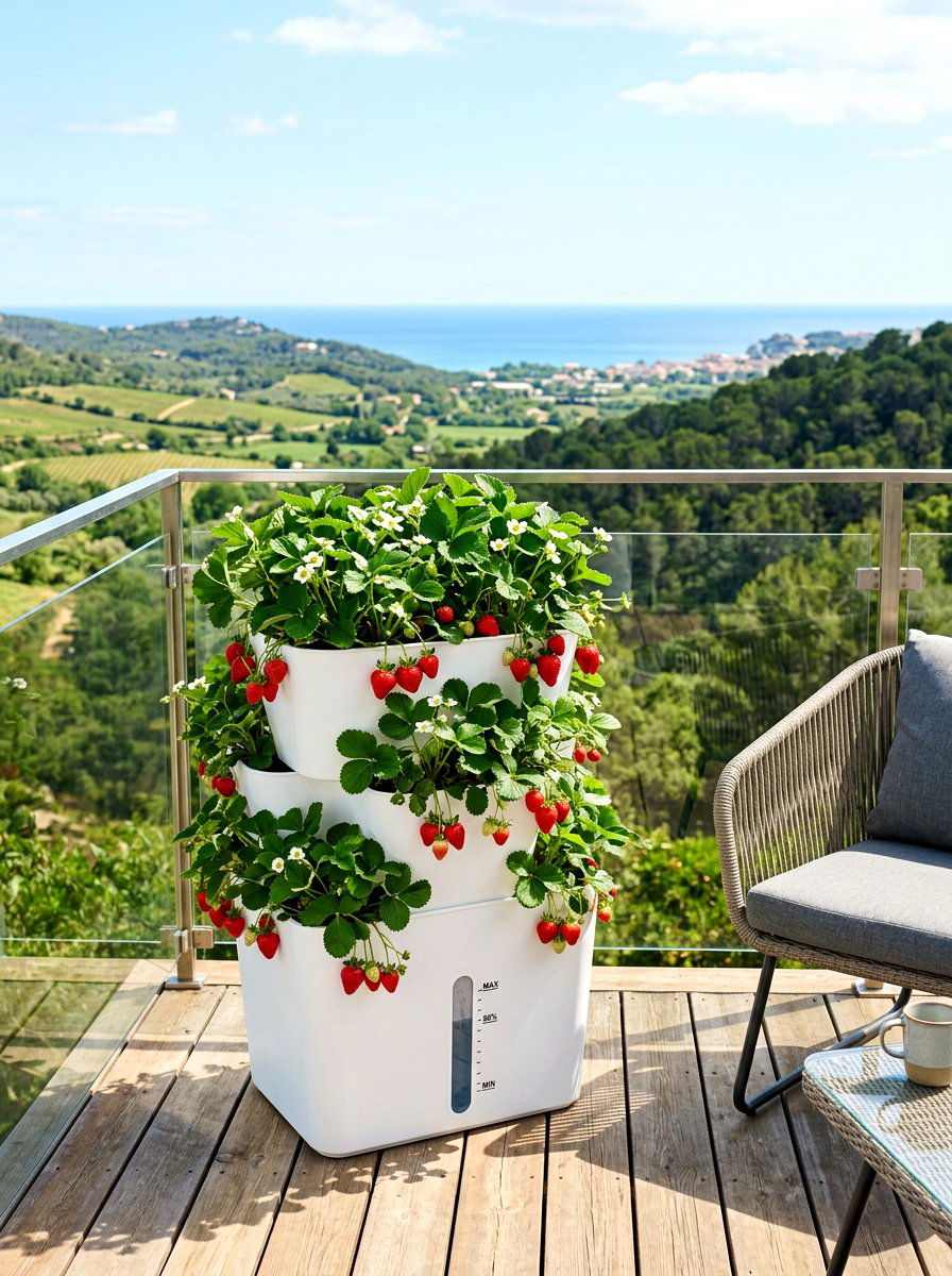 Self watering strawberry planter - 30 strawberry planter ideas
