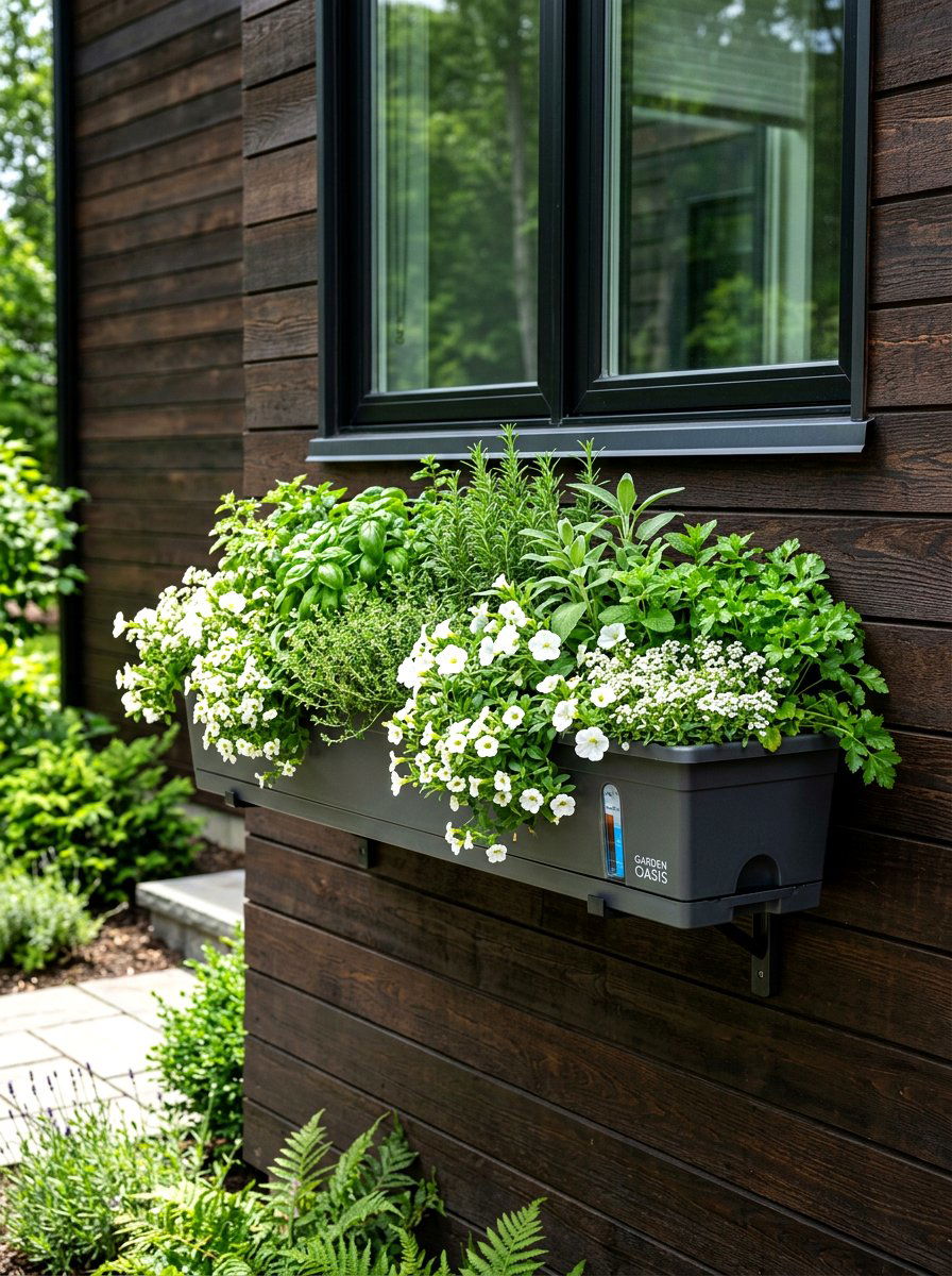 Self watering window box - 30 front window planter ideas