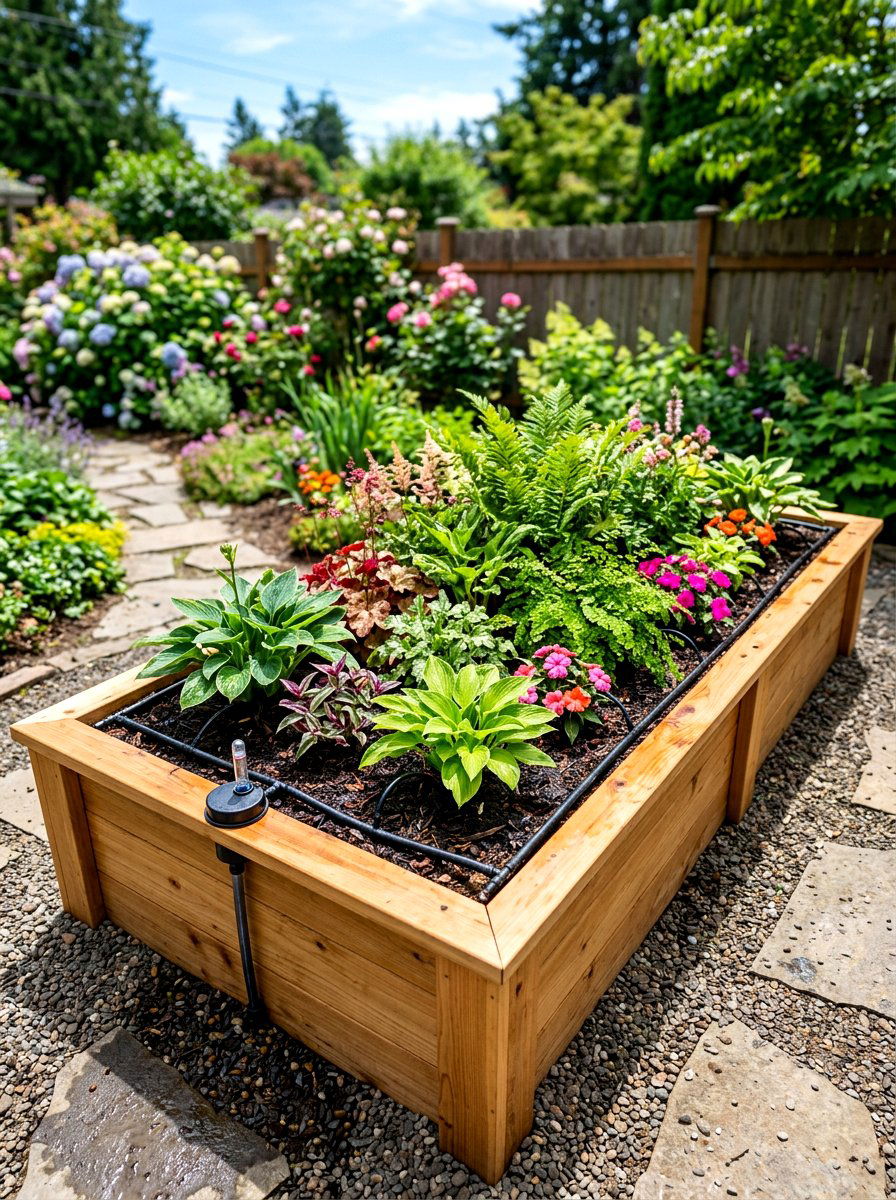 Self watering wood bed - 30 wood raised bed ideas