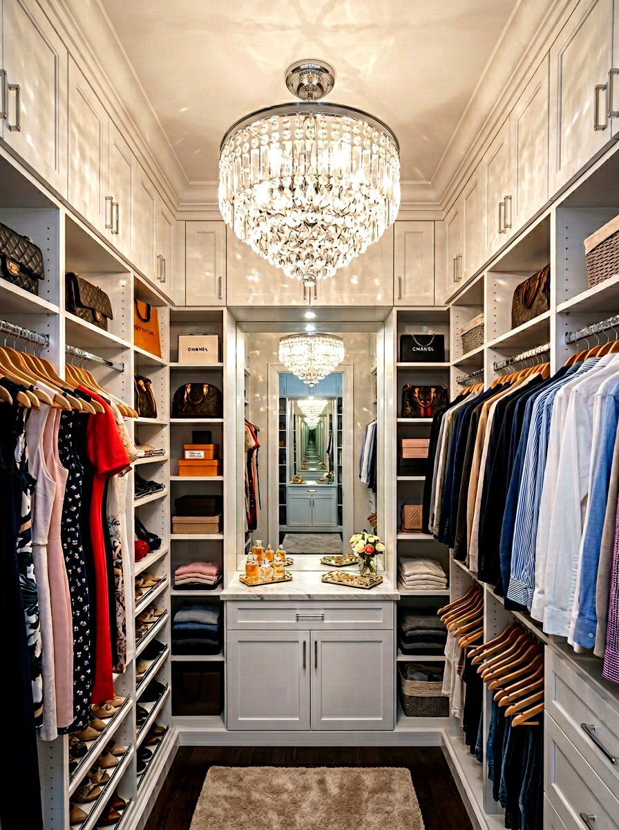 Semi Flush Crystal Chandelier - 30 closet chandelier ideas
