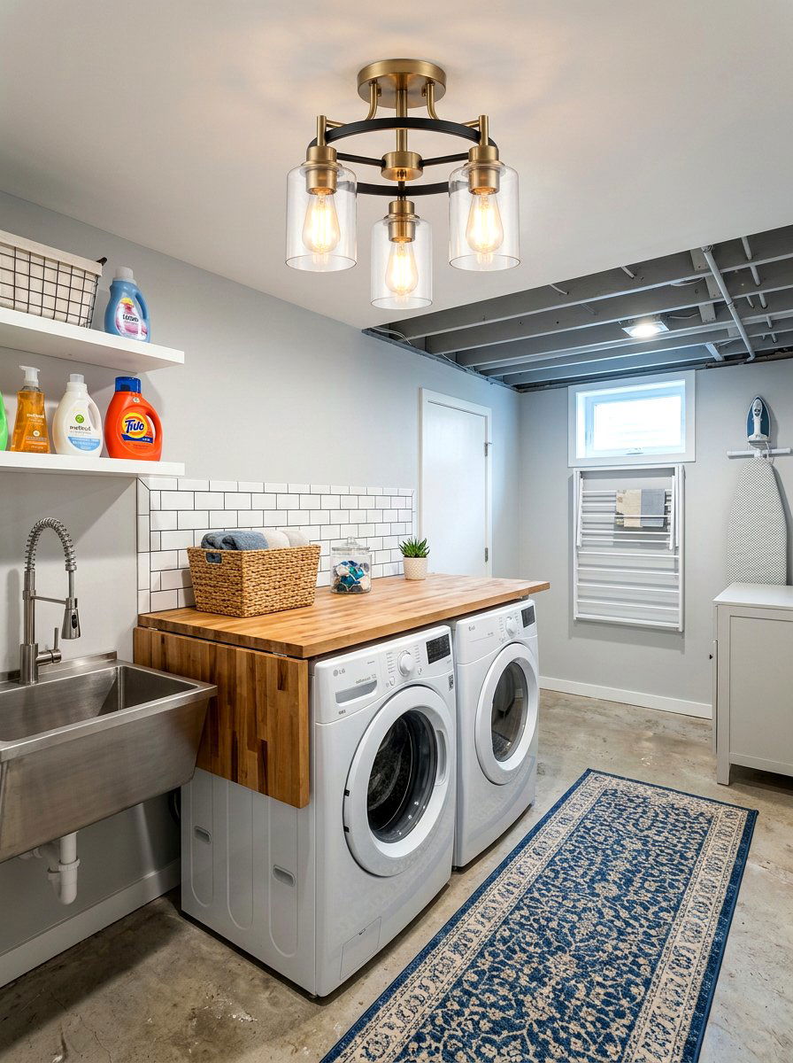 Semi Flush Mount - 30 dark basement lighting ideas