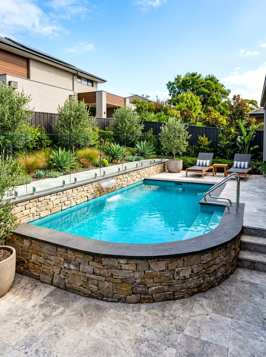Semi Inground Pool - 30 small backyard pool ideas