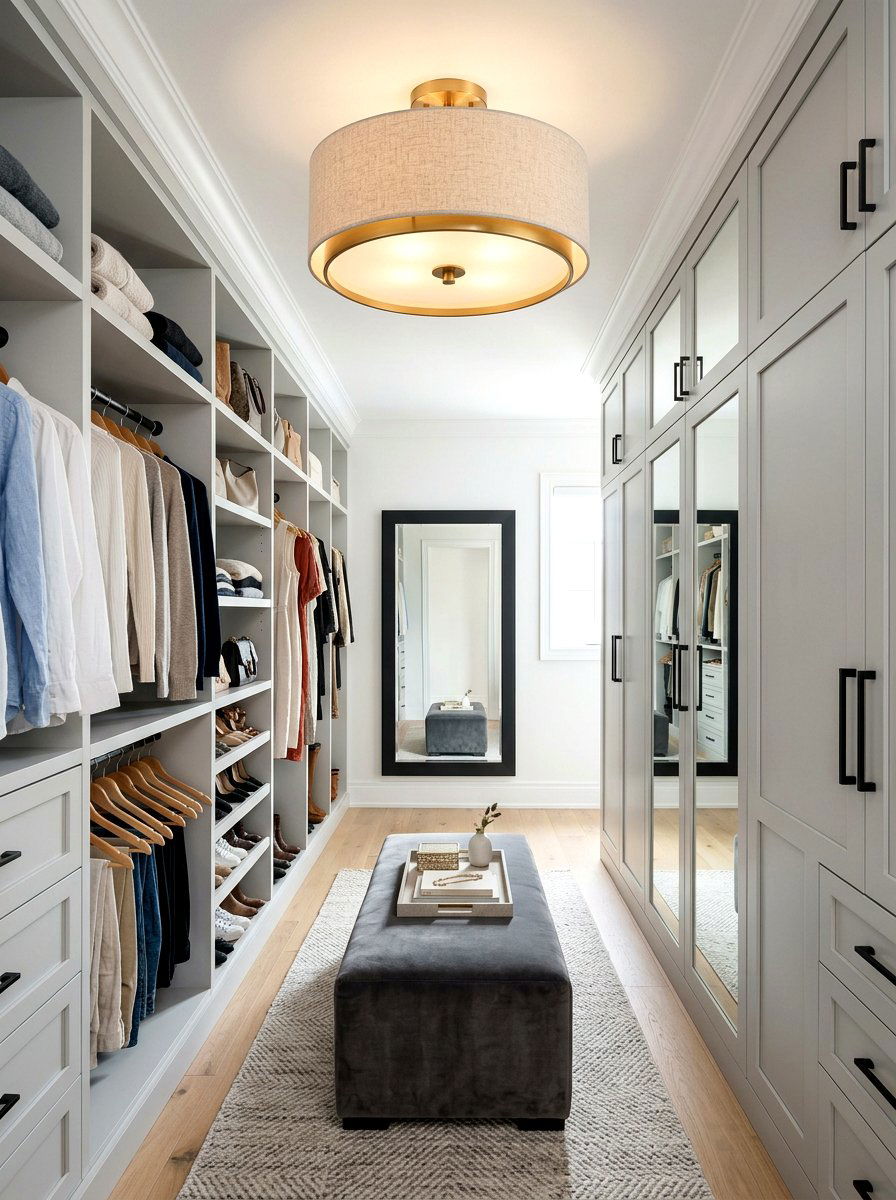 Semi flush mount light - 30 closet lighting ideas