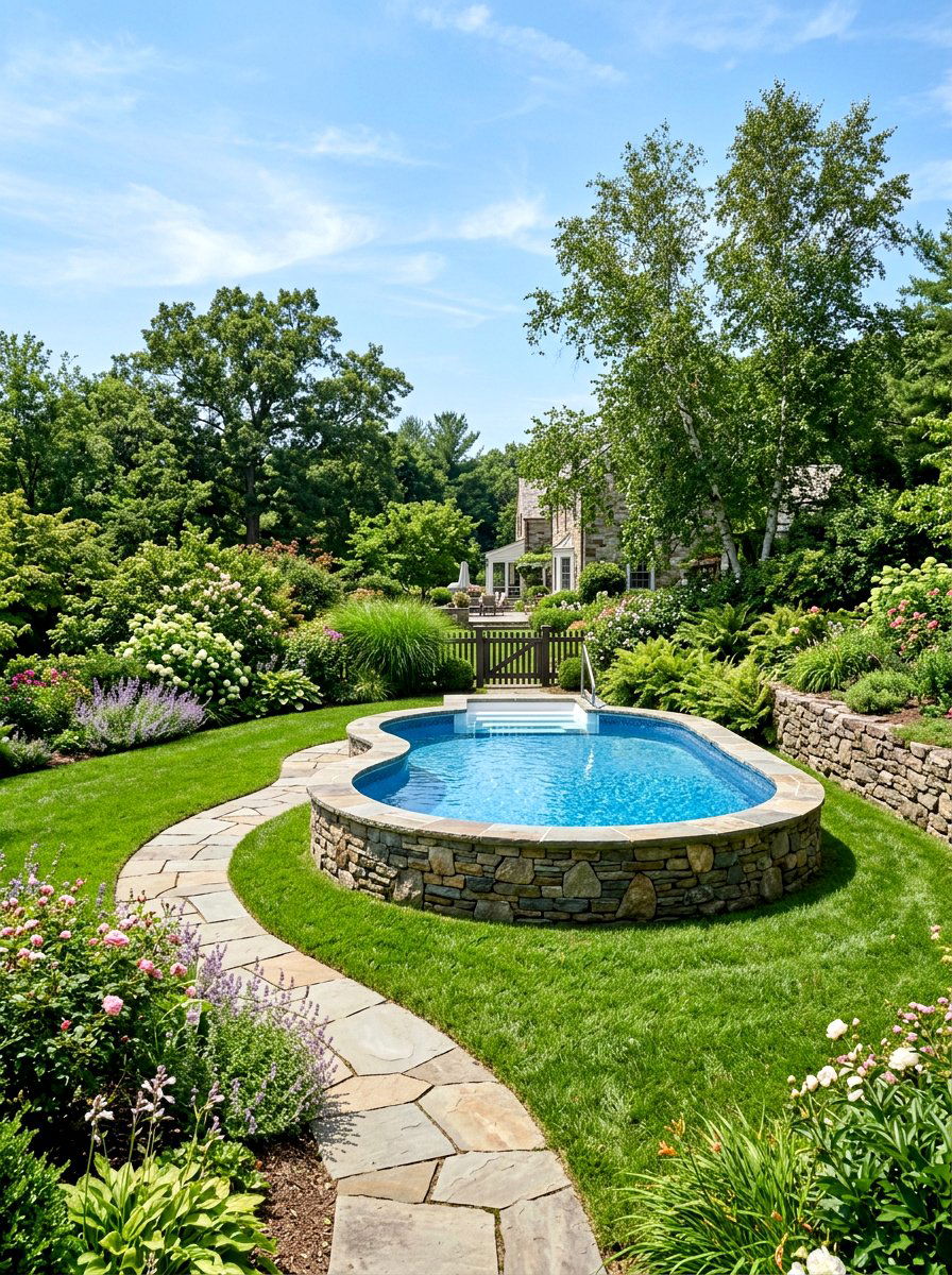 Semi inground pool - 30 budget pool ideas