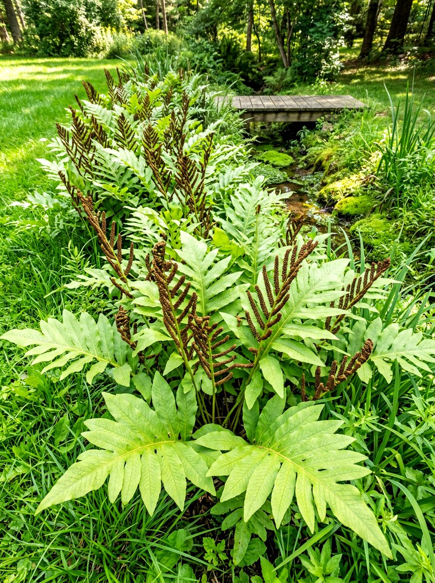 Sensitive Fern Damp Border - 30 woodland fern border ideas