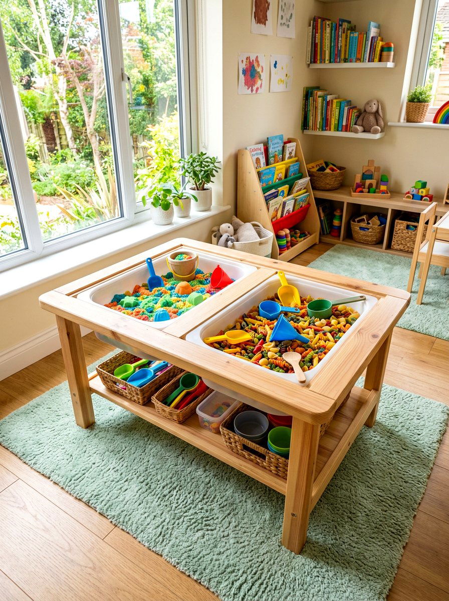 Sensory bin for toddlers - 30 sensory playroom ideas