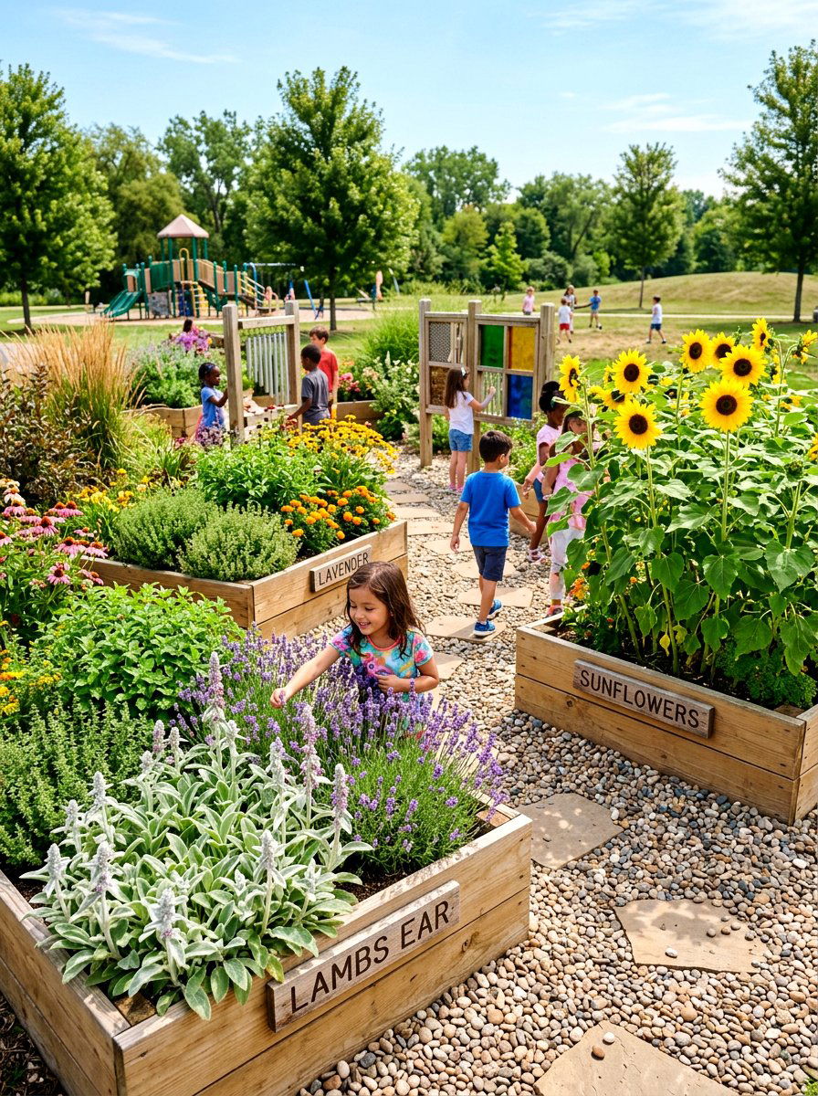 Sensory garden for kids - 30 kids backyard play area ideas