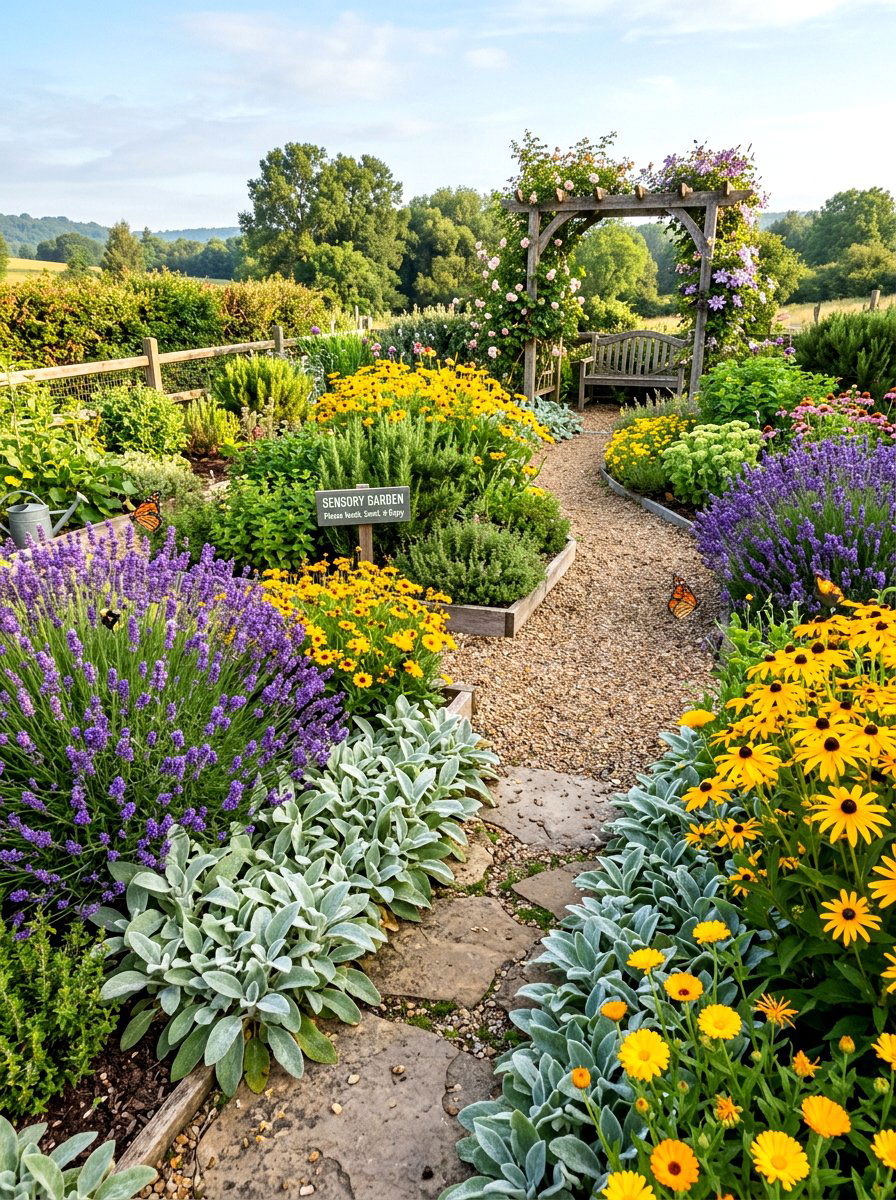 Sensory herb and flower garden - 30 flower bed around tree ideas