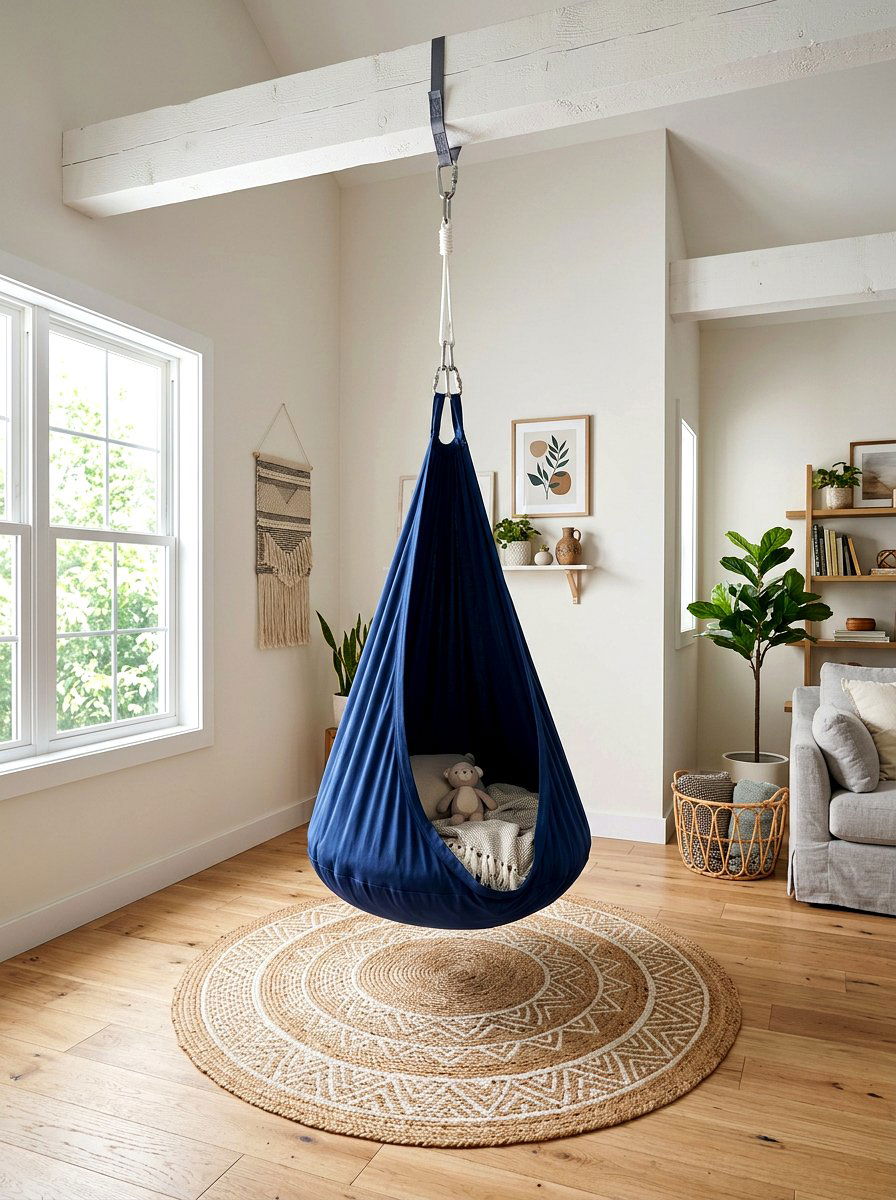 Sensory swing for indoors - 30 sensory playroom ideas